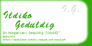 ildiko geduldig business card